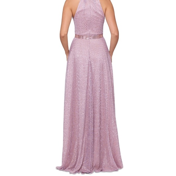 BETSY and Adam Metallic Pink and Gold Formal Prom Gown Dress *has pockets* - Picture 9 of 16